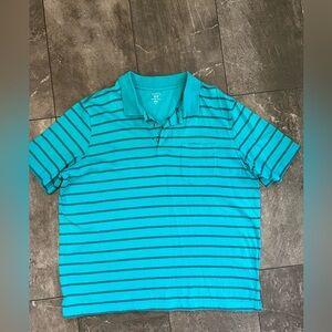 George Men's Blue Striped Polo Shirt 2xl/2xg